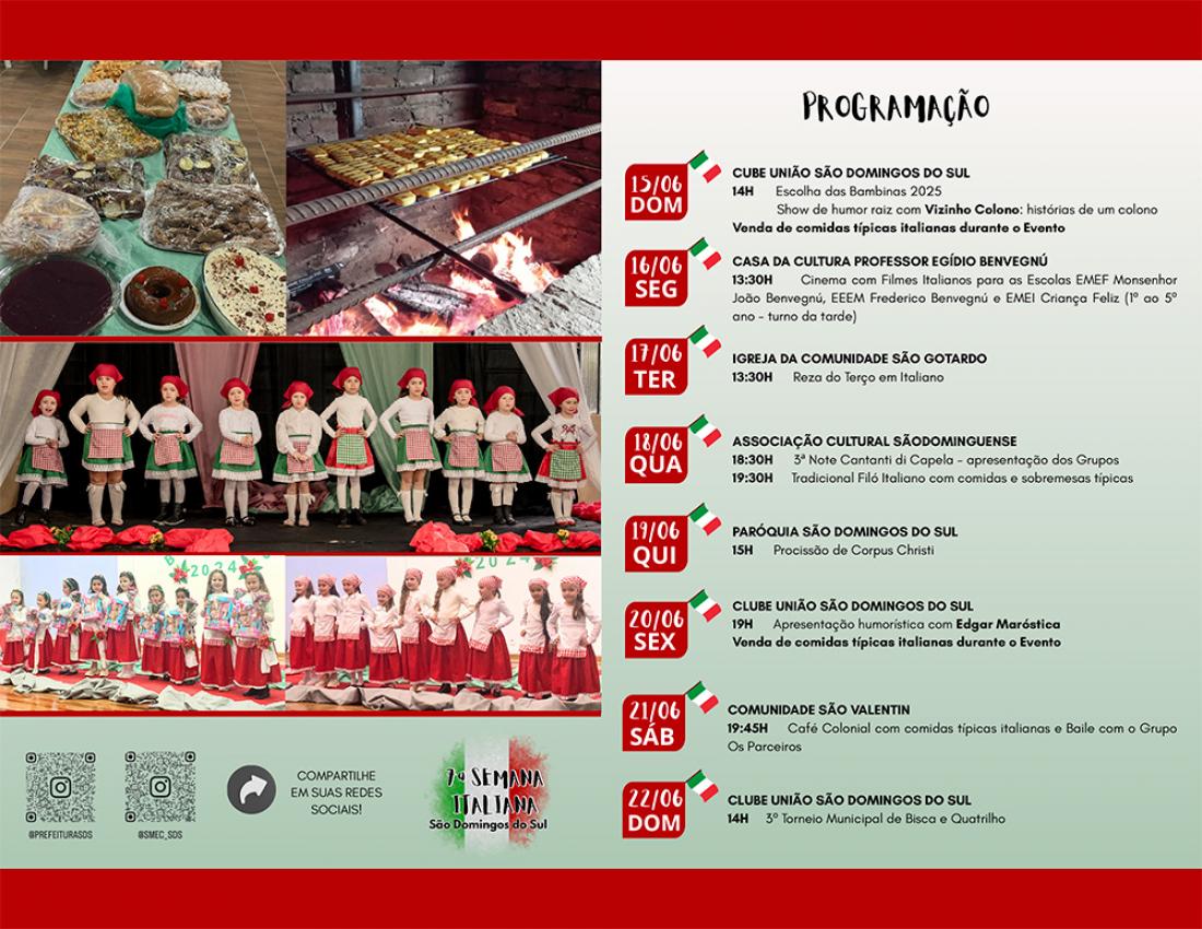 7ª SEMANA TALIANA - 15 A 22 DE JUNHO DE 2025